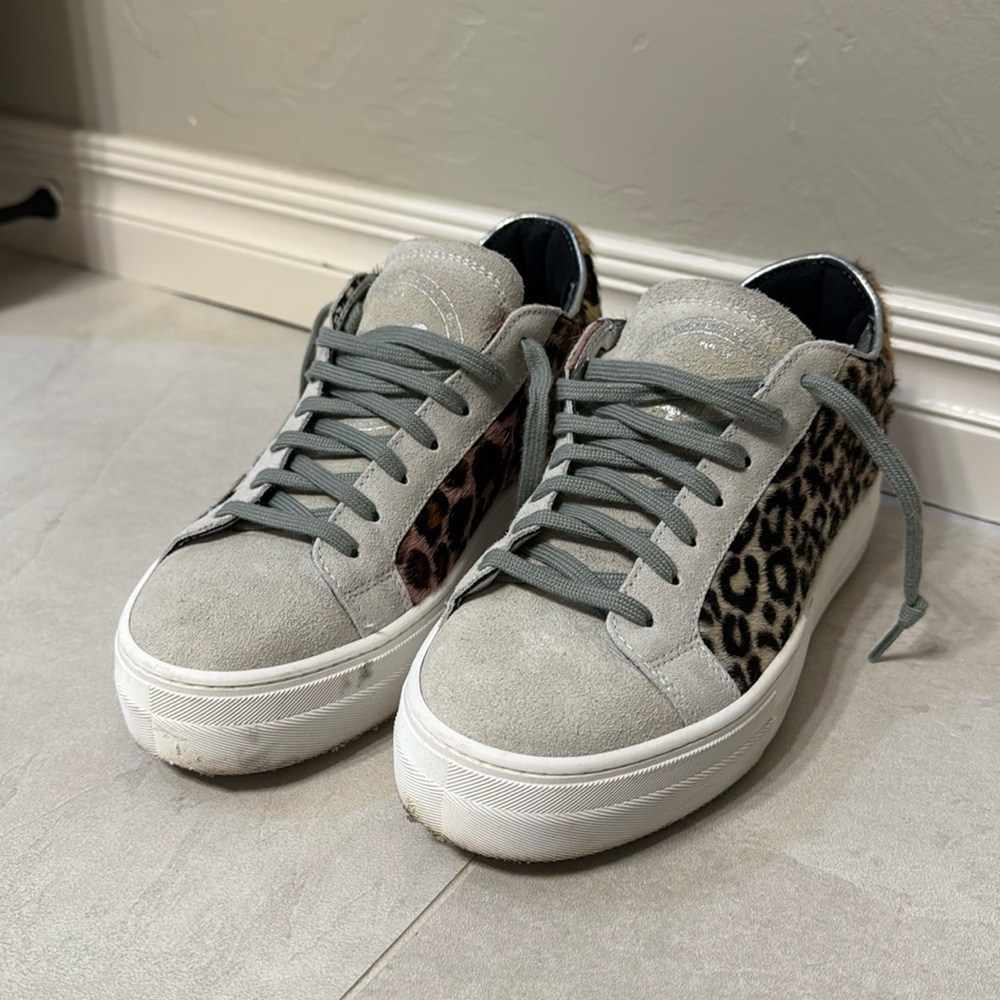 P448 leopard platform sneaker